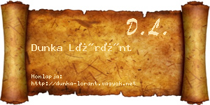 Dunka Lóránt névjegykártya