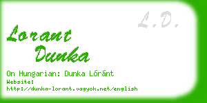 lorant dunka business card